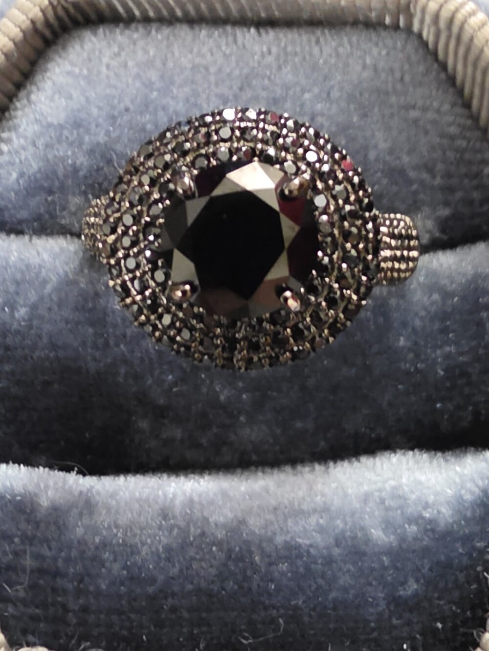925 Silver Black Spinel Ring